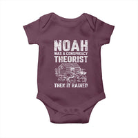 Noah Was a Conspiracy Theorist Baby Onesie Then It Rained Funny Biblical Ark Humor