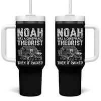 Noah Was a Conspiracy Theorist Tumbler With Handle Then It Rained Funny Biblical Ark Humor