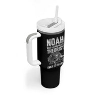 Noah Was a Conspiracy Theorist Tumbler With Handle Then It Rained Funny Biblical Ark Humor