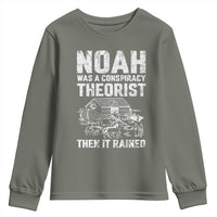 Noah Was a Conspiracy Theorist Youth Sweatshirt Then It Rained Funny Biblical Ark Humor