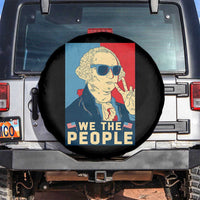 We the People Retro George Washington Spare Tire Cover Patriotic American Founding Fathers Peace Sign