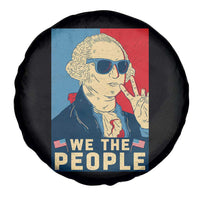 We the People Retro George Washington Spare Tire Cover Patriotic American Founding Fathers Peace Sign
