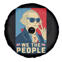 We the People Retro George Washington Spare Tire Cover Patriotic American Founding Fathers Peace Sign