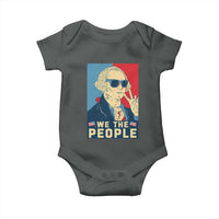 We the People Retro George Washington Baby Onesie Patriotic American Founding Fathers Peace Sign