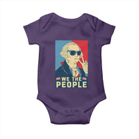 We the People Retro George Washington Baby Onesie Patriotic American Founding Fathers Peace Sign