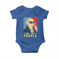 We the People Retro George Washington Baby Onesie Patriotic American Founding Fathers Peace Sign