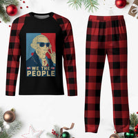 We the People Retro George Washington Plaid Pajama Set Patriotic American Founding Fathers Peace Sign - Wonder Print Shop