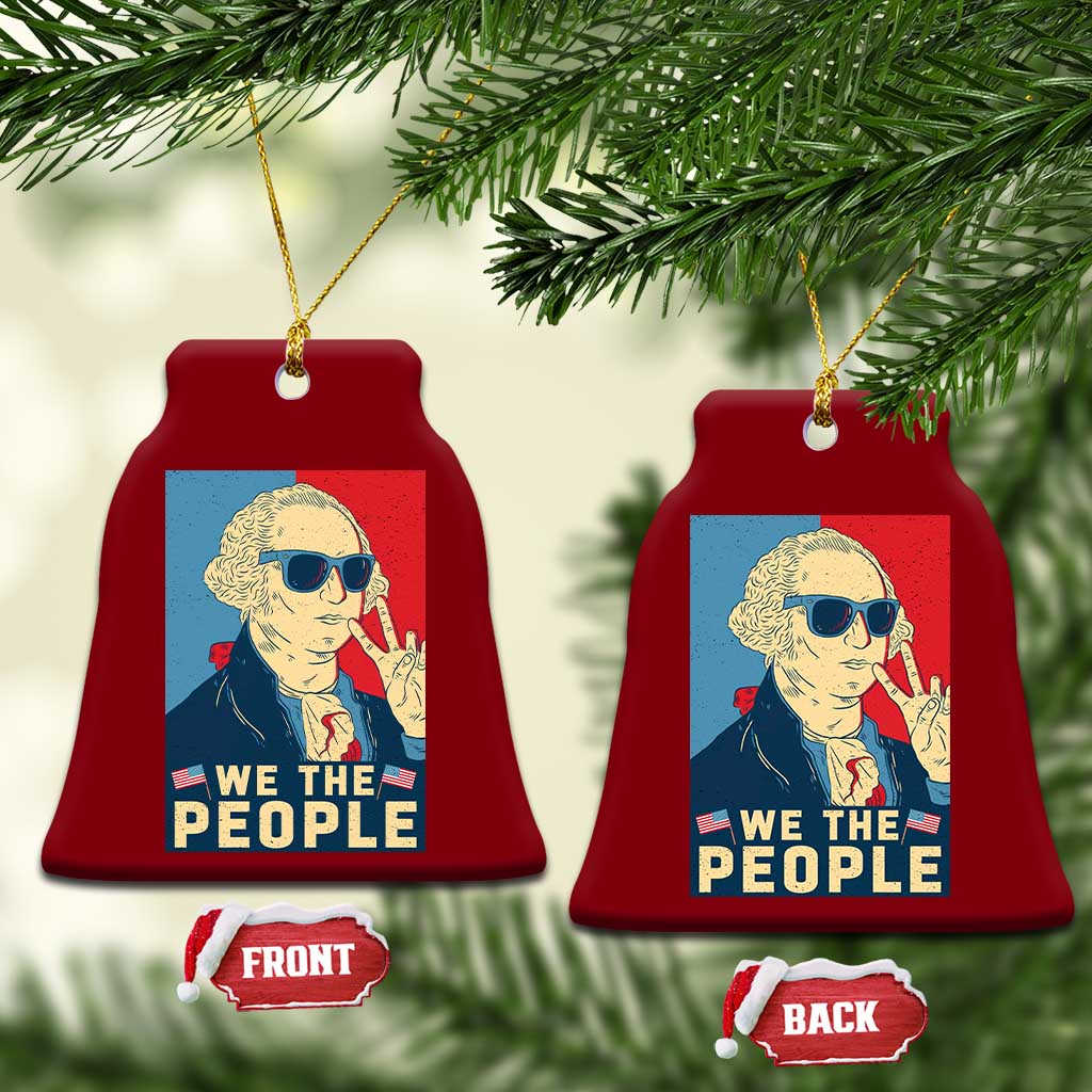 We the People Retro George Washington Ceramic Ornament Patriotic American Founding Fathers Peace Sign - Wonder Print Shop