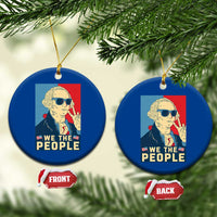 We the People Retro George Washington Ceramic Ornament Patriotic American Founding Fathers Peace Sign - Wonder Print Shop