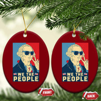 We the People Retro George Washington Ceramic Ornament Patriotic American Founding Fathers Peace Sign - Wonder Print Shop