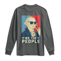 We the People Retro George Washington Long Sleeve Shirt Patriotic American Founding Fathers Peace Sign