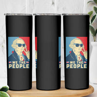 We the People Retro George Washington Skinny Tumbler Patriotic American Founding Fathers Peace Sign