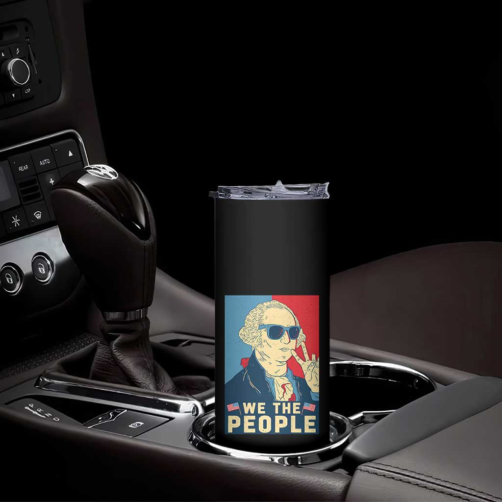 We the People Retro George Washington Skinny Tumbler Patriotic American Founding Fathers Peace Sign