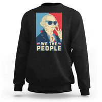 We the People Retro George Washington Sweatshirt Patriotic American Founding Fathers Peace Sign