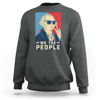 We the People Retro George Washington Sweatshirt Patriotic American Founding Fathers Peace Sign
