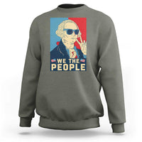 We the People Retro George Washington Sweatshirt Patriotic American Founding Fathers Peace Sign
