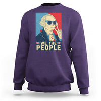 We the People Retro George Washington Sweatshirt Patriotic American Founding Fathers Peace Sign