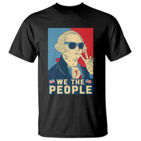 We the People Retro George Washington T Shirt Patriotic American Founding Fathers Peace Sign