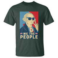 We the People Retro George Washington T Shirt Patriotic American Founding Fathers Peace Sign