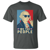 We the People Retro George Washington T Shirt Patriotic American Founding Fathers Peace Sign
