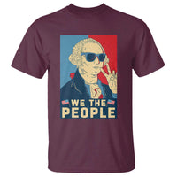 We the People Retro George Washington T Shirt Patriotic American Founding Fathers Peace Sign