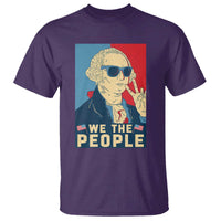 We the People Retro George Washington T Shirt Patriotic American Founding Fathers Peace Sign