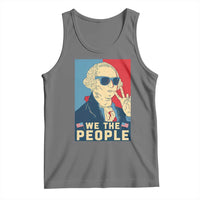We the People Retro George Washington Tank Top Patriotic American Founding Fathers Peace Sign