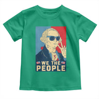 We the People Retro George Washington Toddler T Shirt Patriotic American Founding Fathers Peace Sign