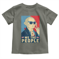 We the People Retro George Washington Toddler T Shirt Patriotic American Founding Fathers Peace Sign