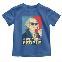 We the People Retro George Washington Toddler T Shirt Patriotic American Founding Fathers Peace Sign
