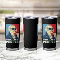 We the People Retro George Washington Tumbler Cup Patriotic American Founding Fathers Peace Sign