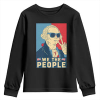 We the People Retro George Washington Youth Sweatshirt Patriotic American Founding Fathers Peace Sign