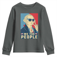 We the People Retro George Washington Youth Sweatshirt Patriotic American Founding Fathers Peace Sign
