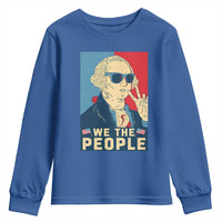 We the People Retro George Washington Youth Sweatshirt Patriotic American Founding Fathers Peace Sign