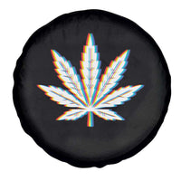 Cannabis Leaf Glitch Effect Graphic Spare Tire Cover Retro RGB Distortion Weed and Stoner Lifestyle