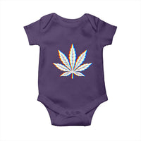 Cannabis Leaf Glitch Effect Graphic Baby Onesie Retro RGB Distortion Weed and Stoner Lifestyle