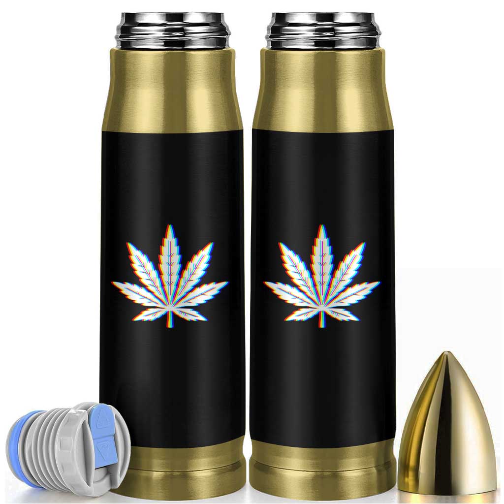 Cannabis Leaf Glitch Effect Graphic Bullet Tumbler Retro RGB Distortion Weed and Stoner Lifestyle
