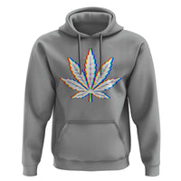 Cannabis Leaf Glitch Effect Graphic Hoodie Retro RGB Distortion Weed and Stoner Lifestyle