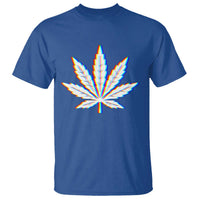 Cannabis Leaf Glitch Effect Graphic T Shirt Retro RGB Distortion Weed and Stoner Lifestyle