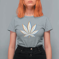 Cannabis Leaf Glitch Effect Graphic T Shirt For Women Retro RGB Distortion Weed and Stoner Lifestyle