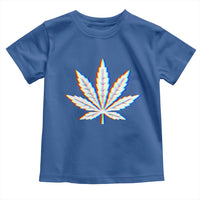Cannabis Leaf Glitch Effect Graphic Toddler T Shirt Retro RGB Distortion Weed and Stoner Lifestyle