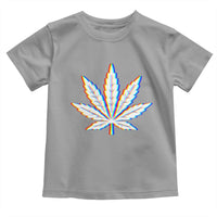 Cannabis Leaf Glitch Effect Graphic Toddler T Shirt Retro RGB Distortion Weed and Stoner Lifestyle