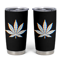 Cannabis Leaf Glitch Effect Graphic Tumbler Cup Retro RGB Distortion Weed and Stoner Lifestyle