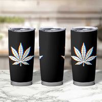 Cannabis Leaf Glitch Effect Graphic Tumbler Cup Retro RGB Distortion Weed and Stoner Lifestyle
