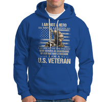 American Veteran Hoodie I Am Not A Hero Not A Legend US Flag Soldier Combat Boots And Dog Tags - Wonder Print Shop