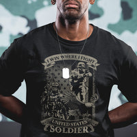 US Soldier T Shirt I Win Where I Fight US Soldier Patriotic Bald Eagle - Wonder Print Shop