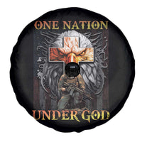 American Patriotic Spare Tire Cover One Nation Under God Christian Cross Bald Eagle
