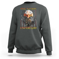 American Patriotic Sweatshirt One Nation Under God Christian Cross Bald Eagle - Wonder Print Shop