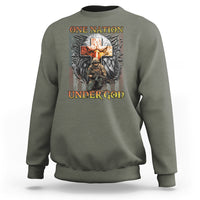 American Patriotic Sweatshirt One Nation Under God Christian Cross Bald Eagle - Wonder Print Shop