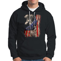 US Pride Hoodie American Flag With Combat Boots And Dog Tags - Wonder Print Shop